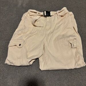 Forever 21 Beige Buckle Cargo Pants